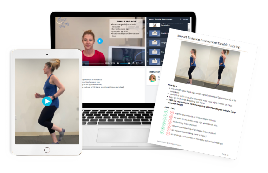 testing a mom's impact reaction, or how her body responds, to impact workouts like running, crossfit, and hiit after having a baby