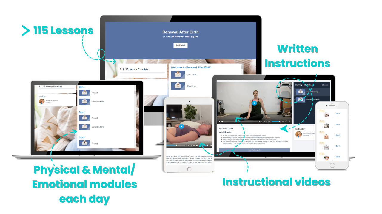 digital postpartum recovery program for new moms aimed at mental and physical healing