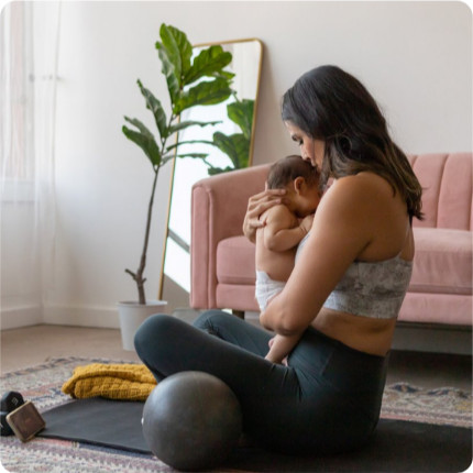 new mom recovering from birth during fourth trimester healing body with exercise and postpartum baby blues