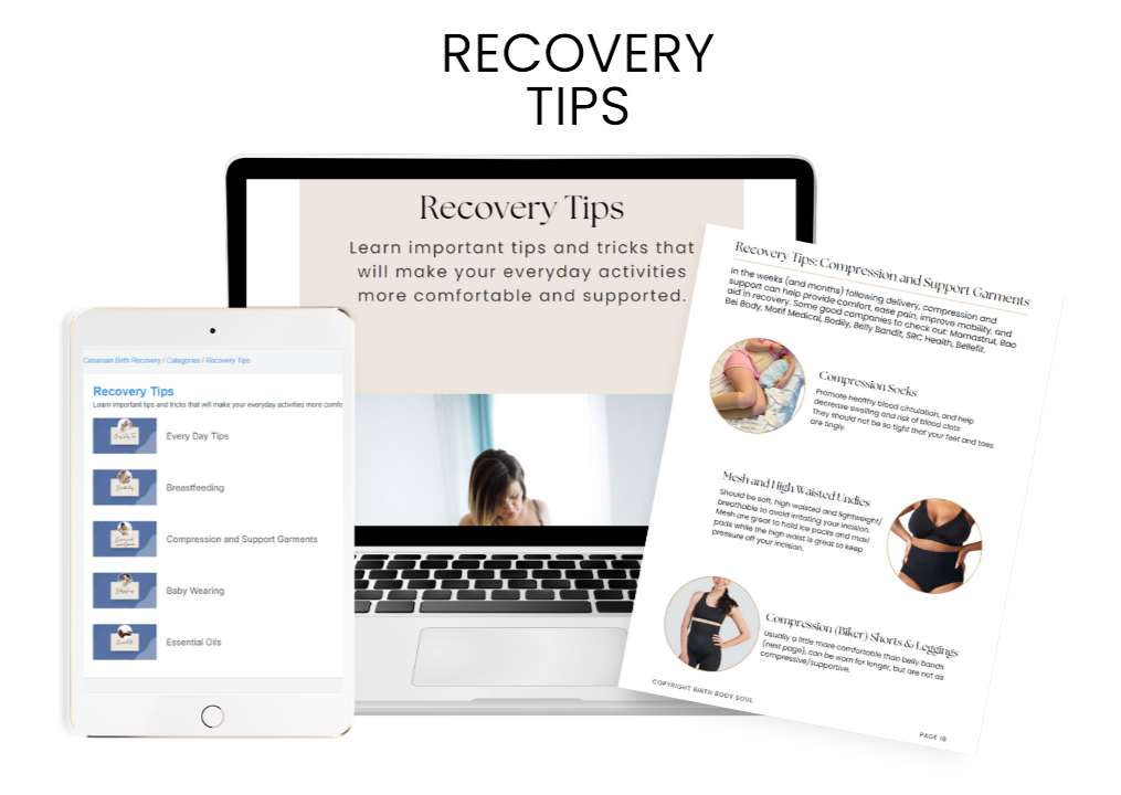 helping new moms heal and recover after a c-section with tips and tricks for every day life