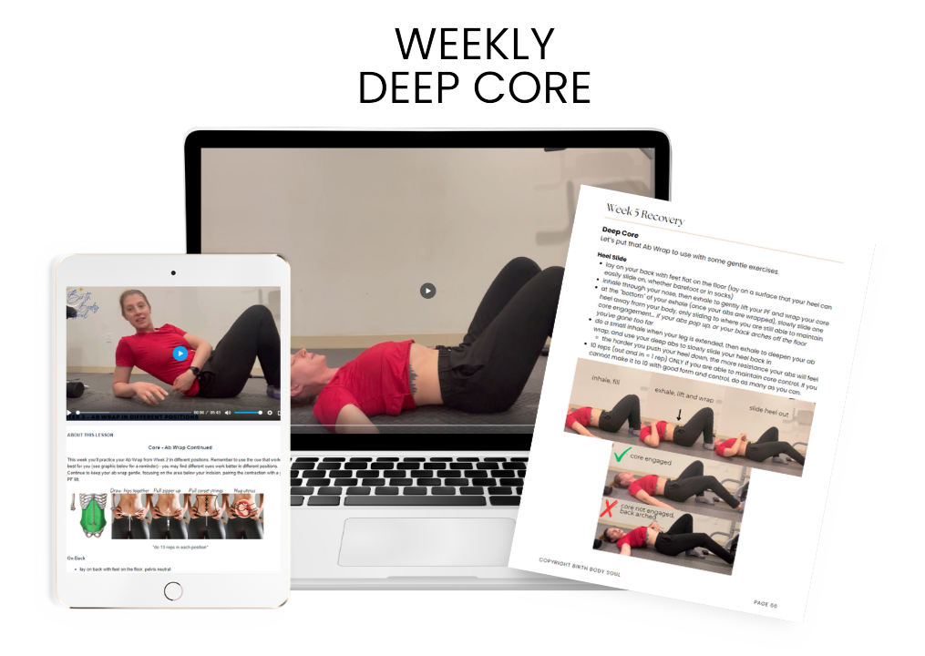 helping moms after a c-section or cesarean heal and strengthen their abs and core