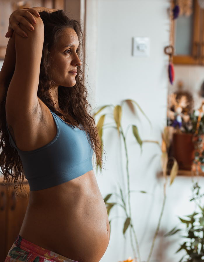postpartum moms feeling their best and flexing their muscles after having a baby