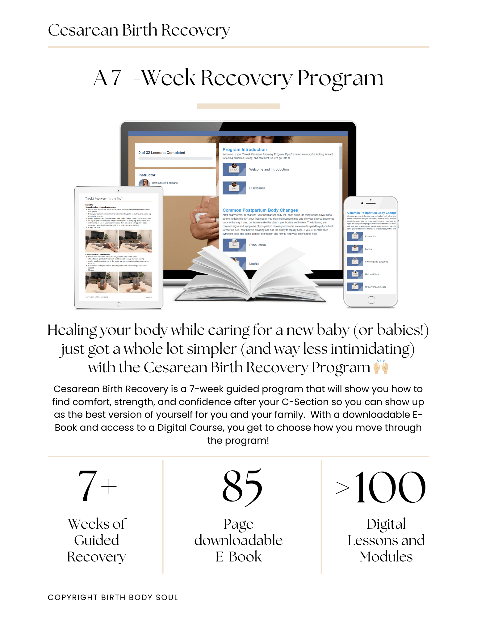 c-section recovery program outline